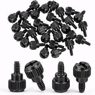 30Pcs Computer Case Thumb Screws(6-32Thread, M3.5x6), Black PC Case Thumb Screw, Computer Cases Screws for Cover/Power Supply/PCI Slots/Hard Drives
