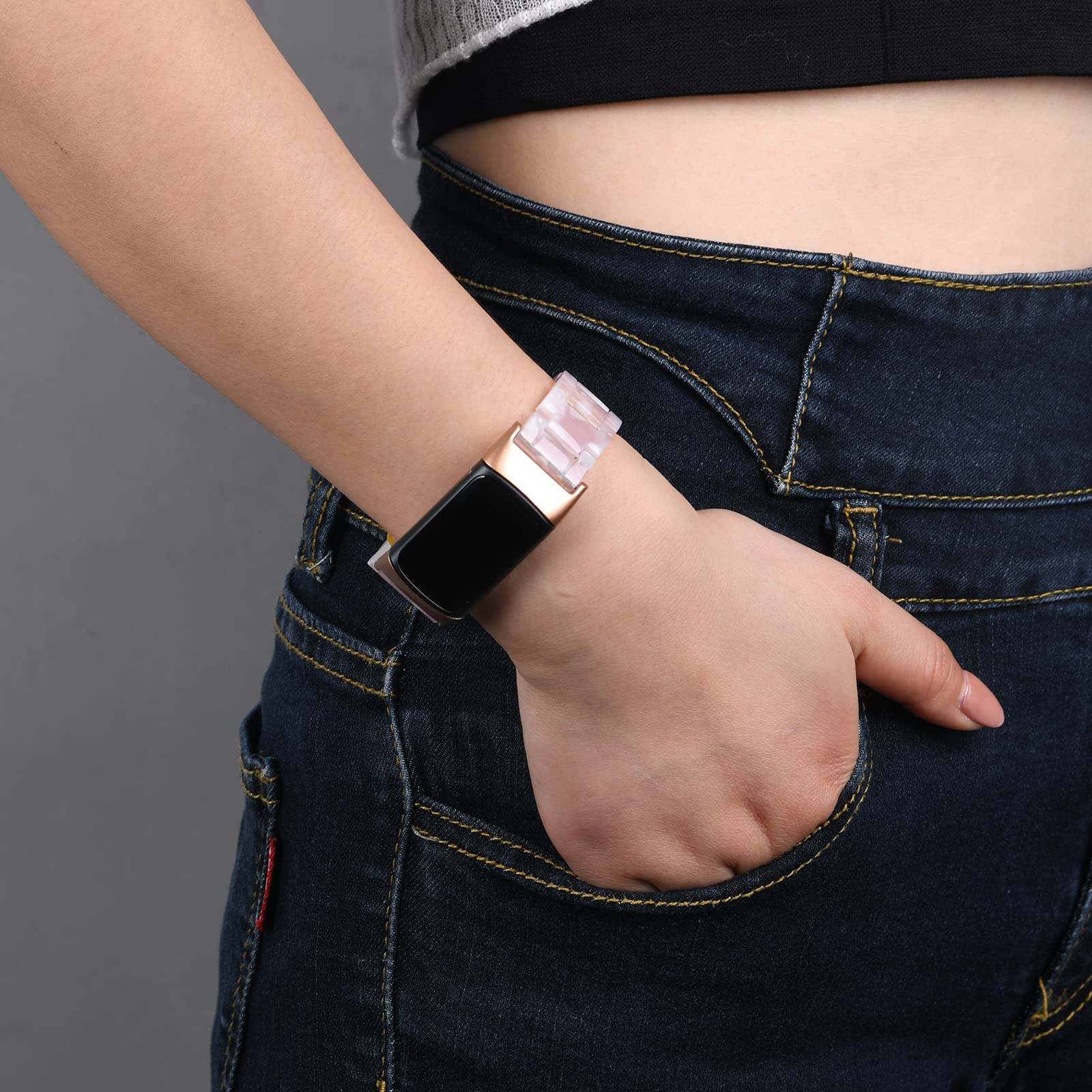 Wongeto Resin Straps Compatible with Fitbit Charge 5 Strap - Image 3