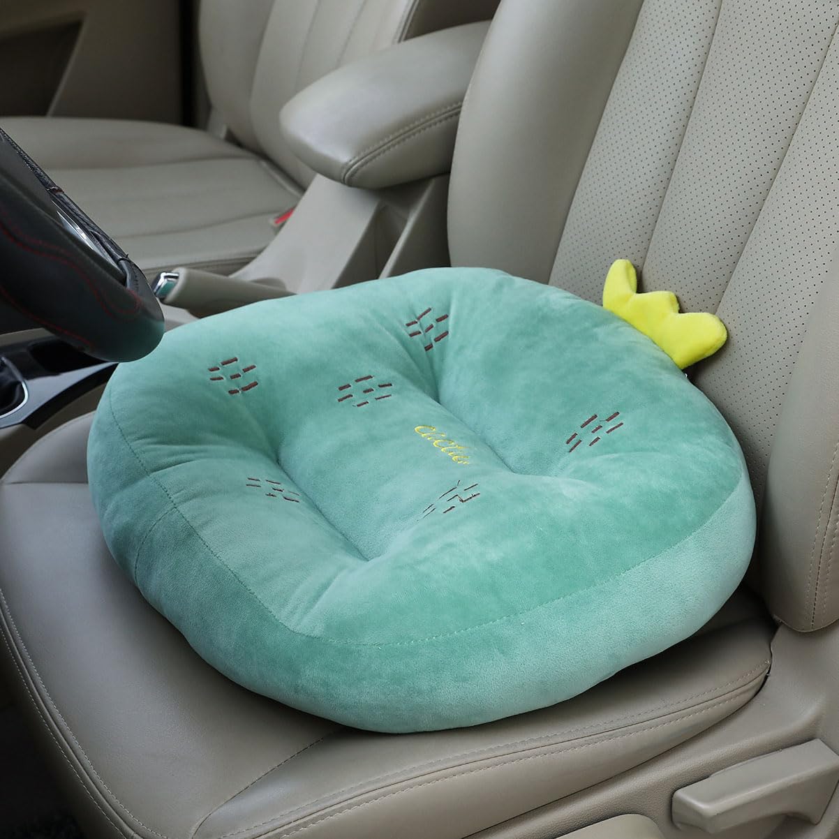 SMIUPIN Cartoon Plush Car Booster Seat Cushion, Cute Funny Car Seat Cushion Heightening,Chair Cushion for Office Sofa Living Room (Cactus)