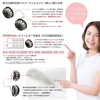 Amazon | マスク 不織布 日本製 ノーズマスクピットSEVEN 洗える