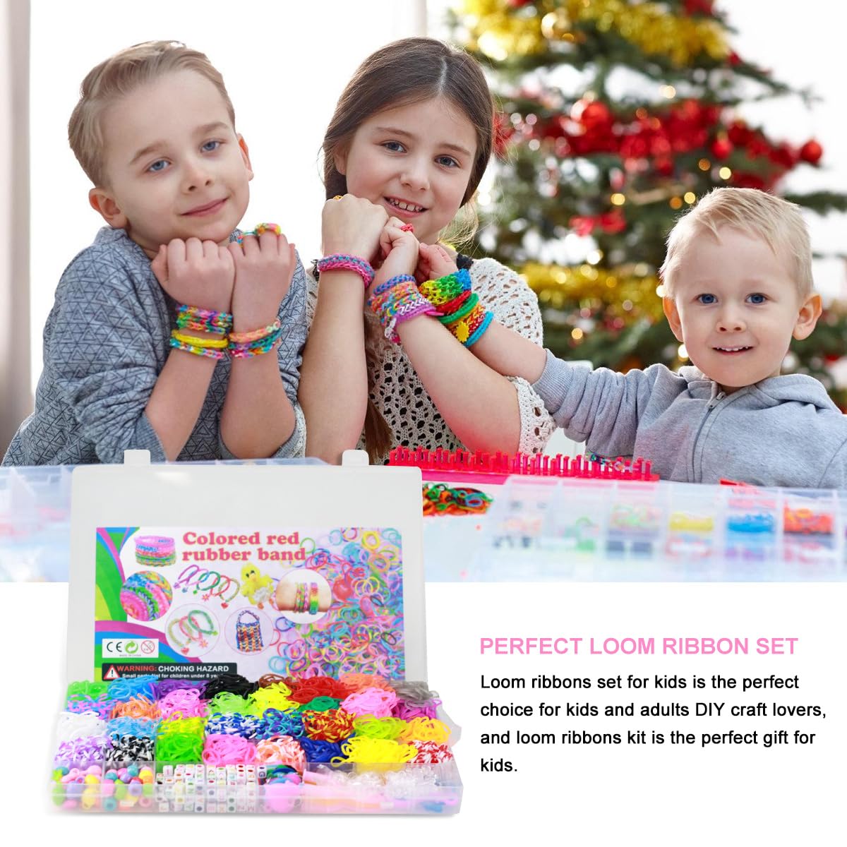 WONDERFORU Loom Set di nastri per fai da te, 2000 + elastici colorati, set fai da te, set di nastri colorati per bambini, regalo di Natale per ragazze, 26 colori