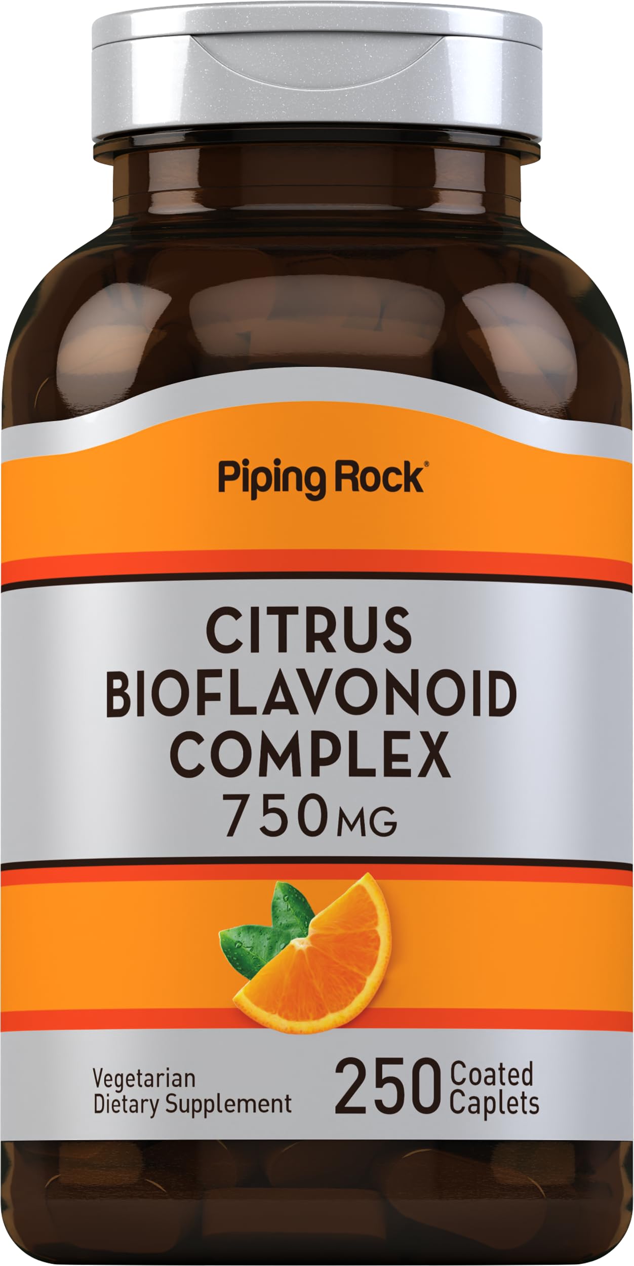 Piping Rock Citrus Bioflavonoids Complex | 750 mg | 250 Caplets | Non-GMO, Gluten Free Supplement