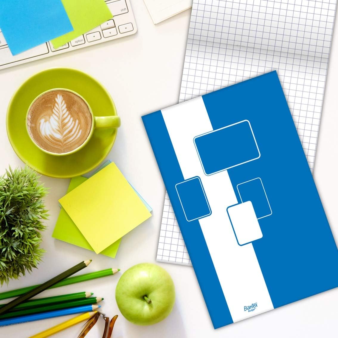 Bantex Pack of 5 A5 Squared Notebooks 100 Sheets Budget