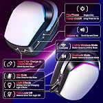 Casque de jeu sans fil pour PS5 PS4 PC Switch Mac, RGB Casques avec 7.1 Son surround, Bluetooth 5.4, 60H Batterie, antibruit Mic & 50mm Conducteurs