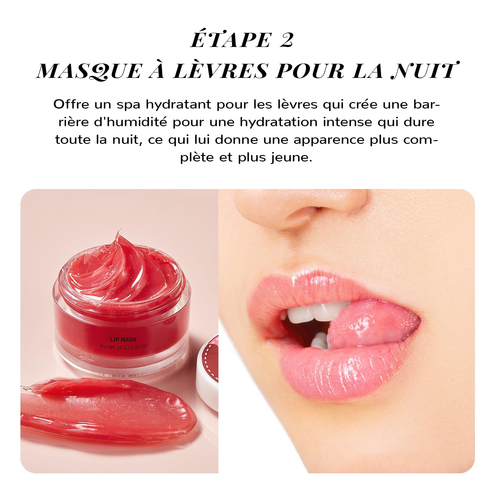ANAiRUi Kit de Soin pour les Lèvres - Ensemble de Masque Baume & Gommage Sucré - Masque de Nuit (Baies + Vitamine C)