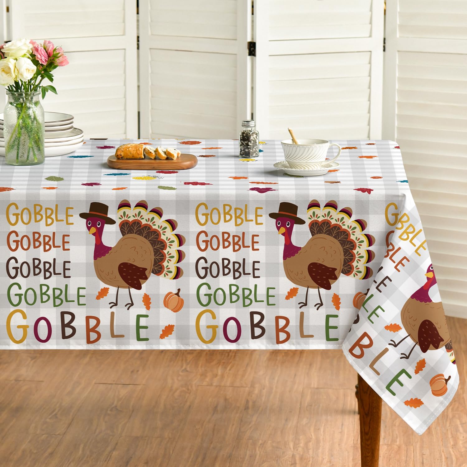 Horaldaily Thanksgiving Tablecloth 60×84 Inch Rectangular