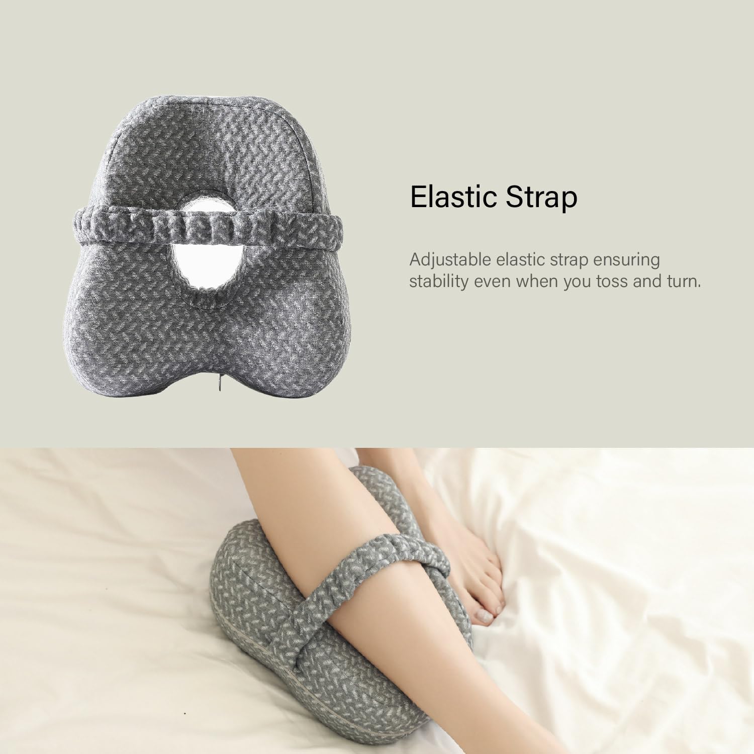 Knee &Leg Pillow for Side Sleepers-Mermory Foam Pillow for Between Legs-Sciatica Pain Relief-Knee,Legs and Back Relief. (grey), DC-0888