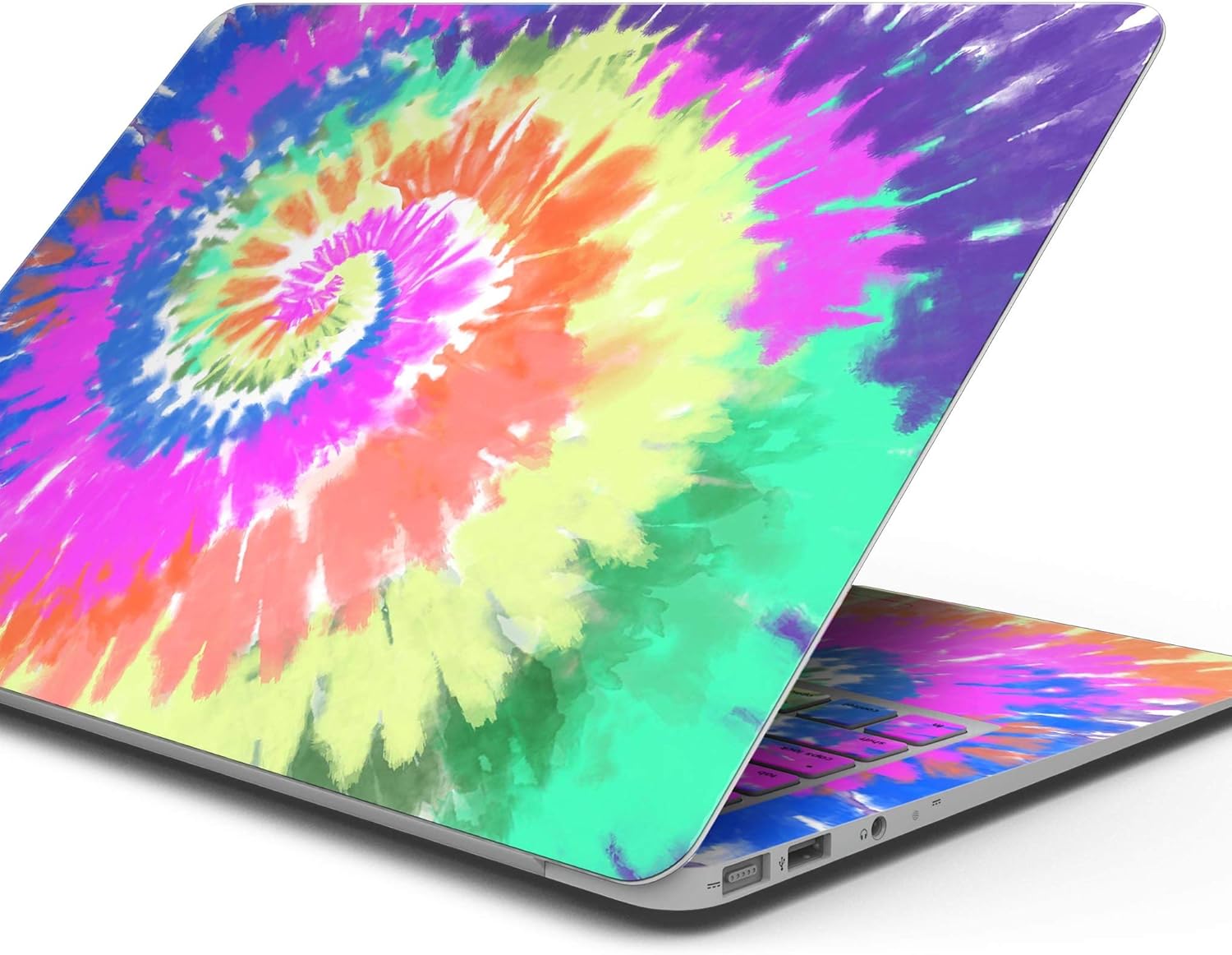DesignSkinz - Compatible with MacBook Pro 16" M3/M4 (A2991/A3403) - Skin Decal Protective Scratch Resistant Vinyl Wrap - Spiral Tie Dye V1