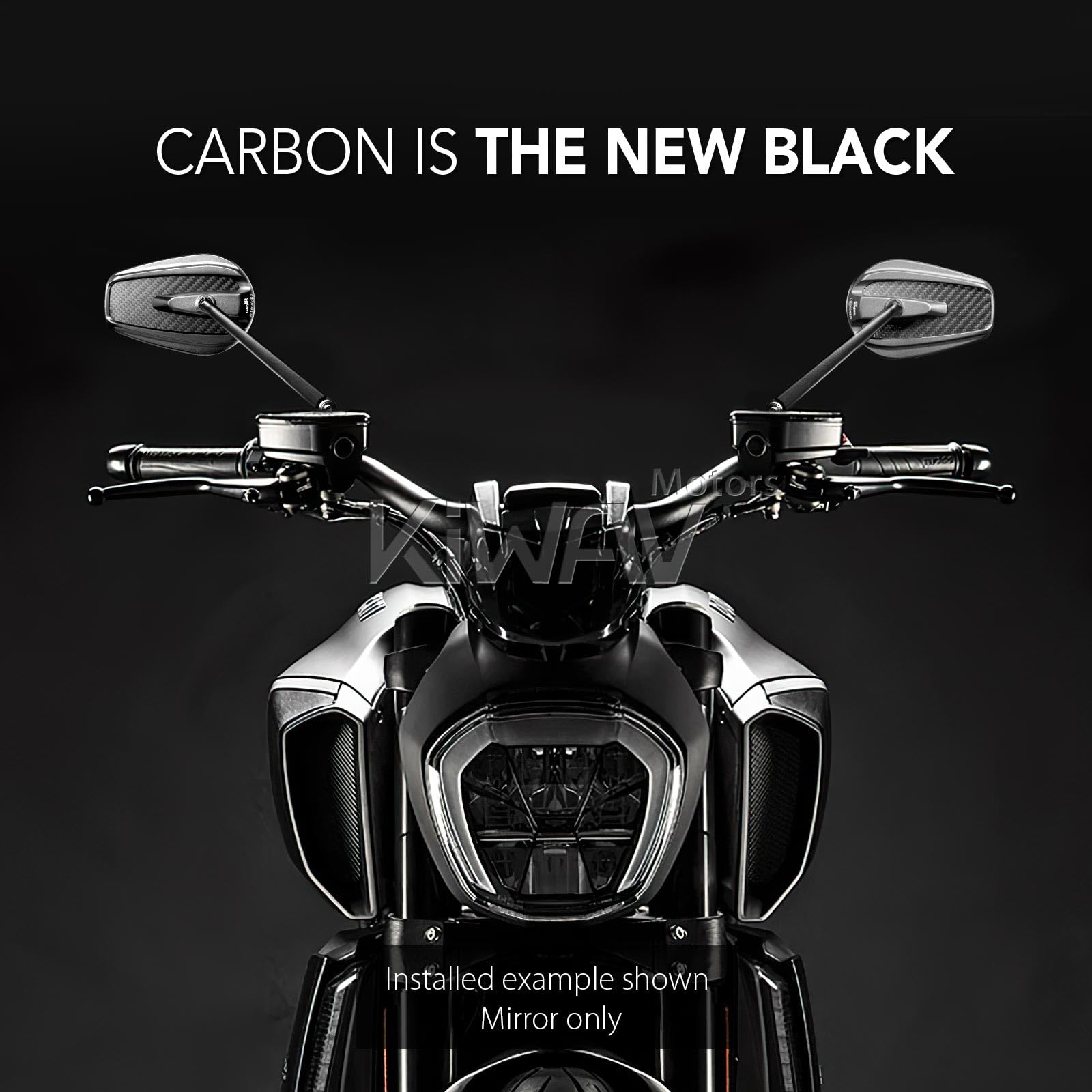 Amazon | KiWAV マンバ バイクミラー カーボンファイバー 炭素繊維
