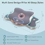 Oreiller cervical pour le sommeil - Oreiller en mousse de mémoire Contour pour soulager la douleur au cou, support ergonomique pour les couches latérales et dorsales, oreiller orthopédique avec couverture respirante en soie glacée (Gray)