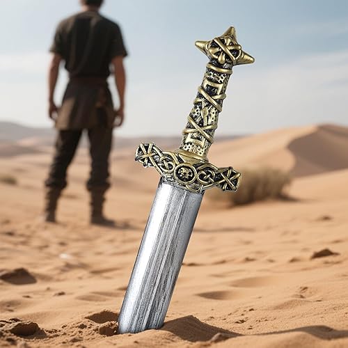 Miniatura 3 de 2pcs juguete espada romana espada Halloween Cosplay medieval caballero accesorio plata oro