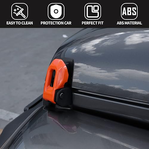 Miniatura 19 de Voodonala Para Jeep JL ABS Capó Cierres de Hebilla del Motor Cierre de Capó Cubierta Decoración Cubierta de Protección para Jeep Wrangler JL JLU Azul