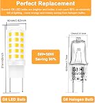 G8 Led Bulb Dimmable for GE Microwave Oven, 120V 50W Kitchen Over Stove Light/Surface Light Bulb for GE Over The Range Microwave Hood, Replaces WB08X10057 WB08X10051, 5W 500LM Warm White 3000K, 2 Pack