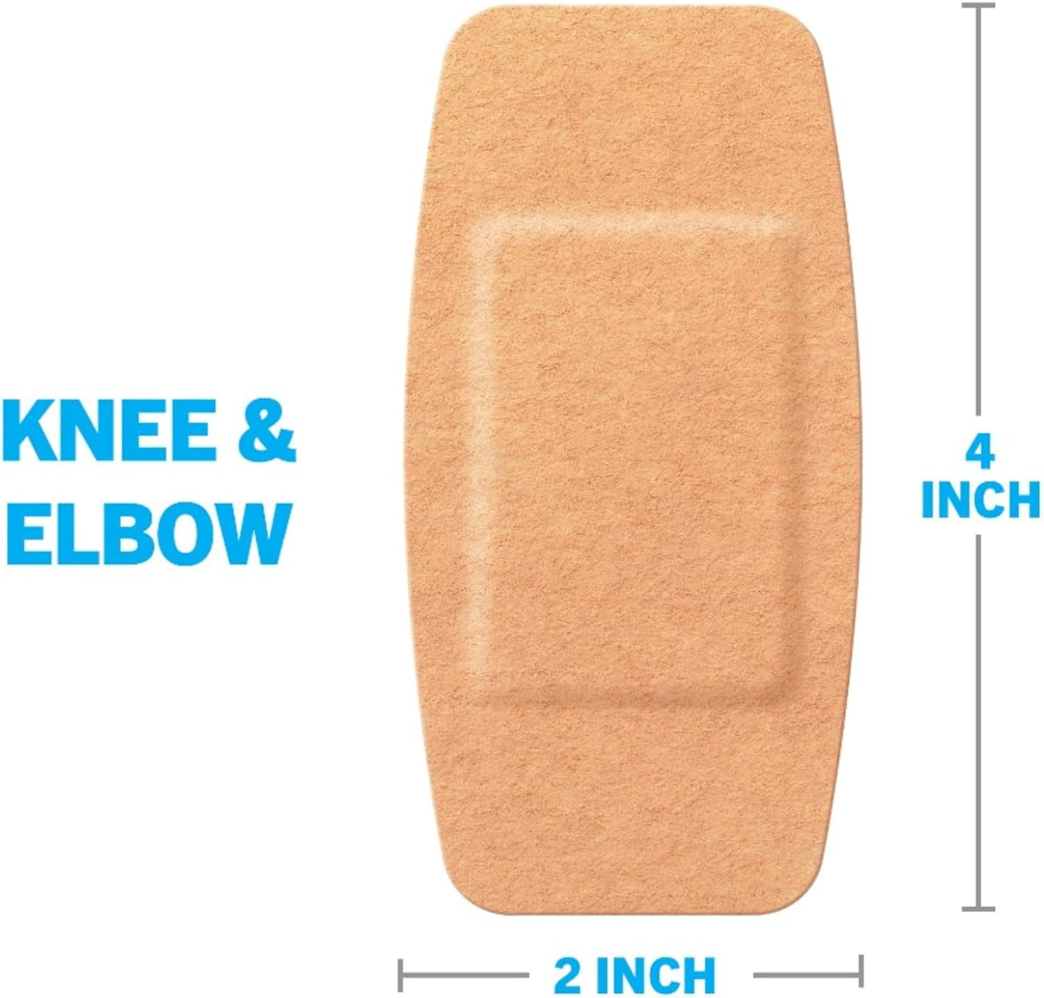Nexcare Soft 'n Flex Bandages, 2" x 4" Flexible Fabric, Knee & Elbow Size, 8 Count per Box (Pack of 3, 24 Bandages Total)