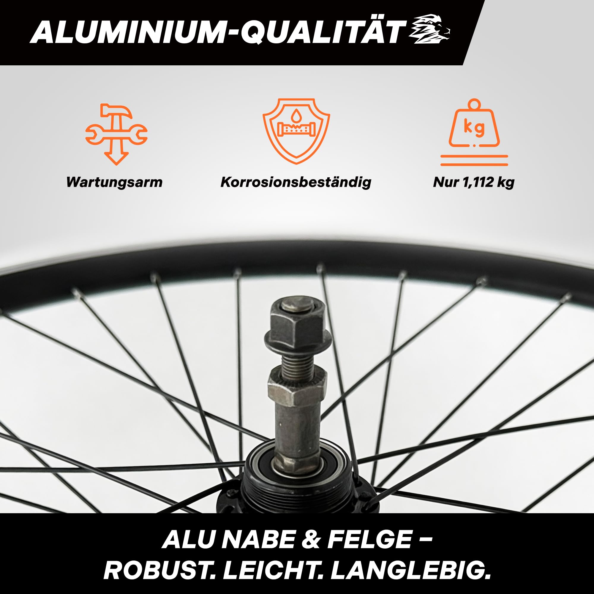 Roue arrière de VTT 26 pouces - Couronne à vis 6/7/8 vitesses - Axe complet de 135 mm - Frein sur jante V-Brake - Jante creuse en aluminium - 36 rayons - Noir - Roue arrière pour VTT