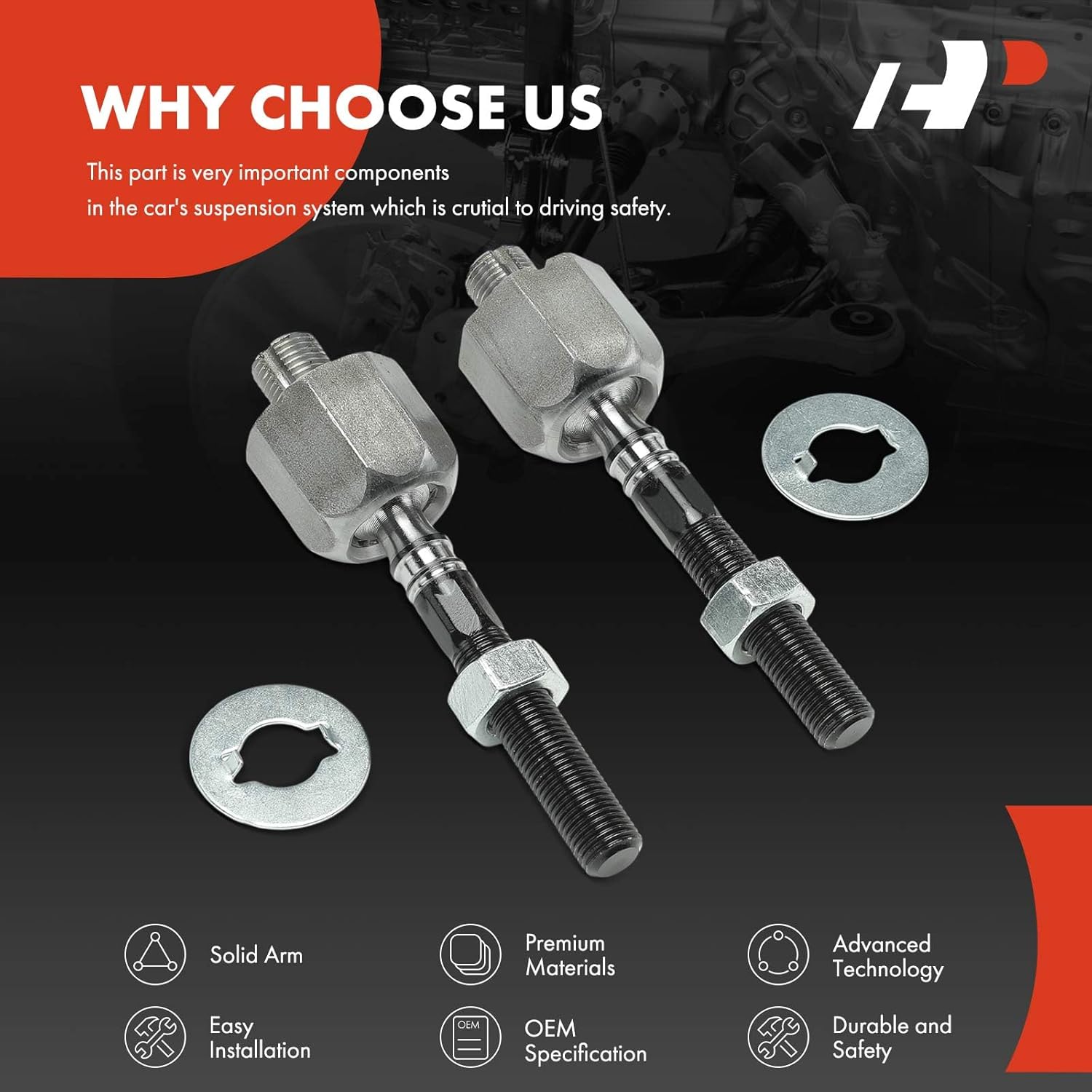 A-Premium 2 x Front Inner Tie Rod Ends, Compatible with Volvo XC90 2003-2014, S60 2001-2009, XC70 2003-2007, S80 2000-2006, V70 2001-2007