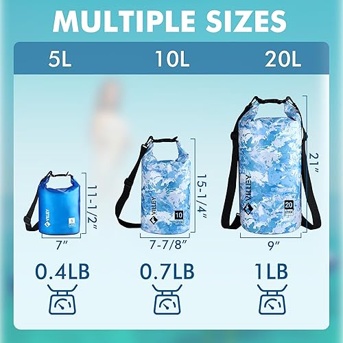 Miniatura 2 de VILLEY Bolsa seca impermeable de 5 litros que mantiene el equipo seco, saco ligero para kayak, barco, camping, natación y aventuras en la playa,