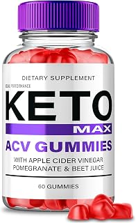 Keto Max ACV Gummies, Official Keto Max ACV Supplement Gummies - Maximum Strength, Keto+ ACV Gummys, All Natural Support Formula Keto+ACV Advanced Formula, KetoMax Gummy Reviews (1 Pack)