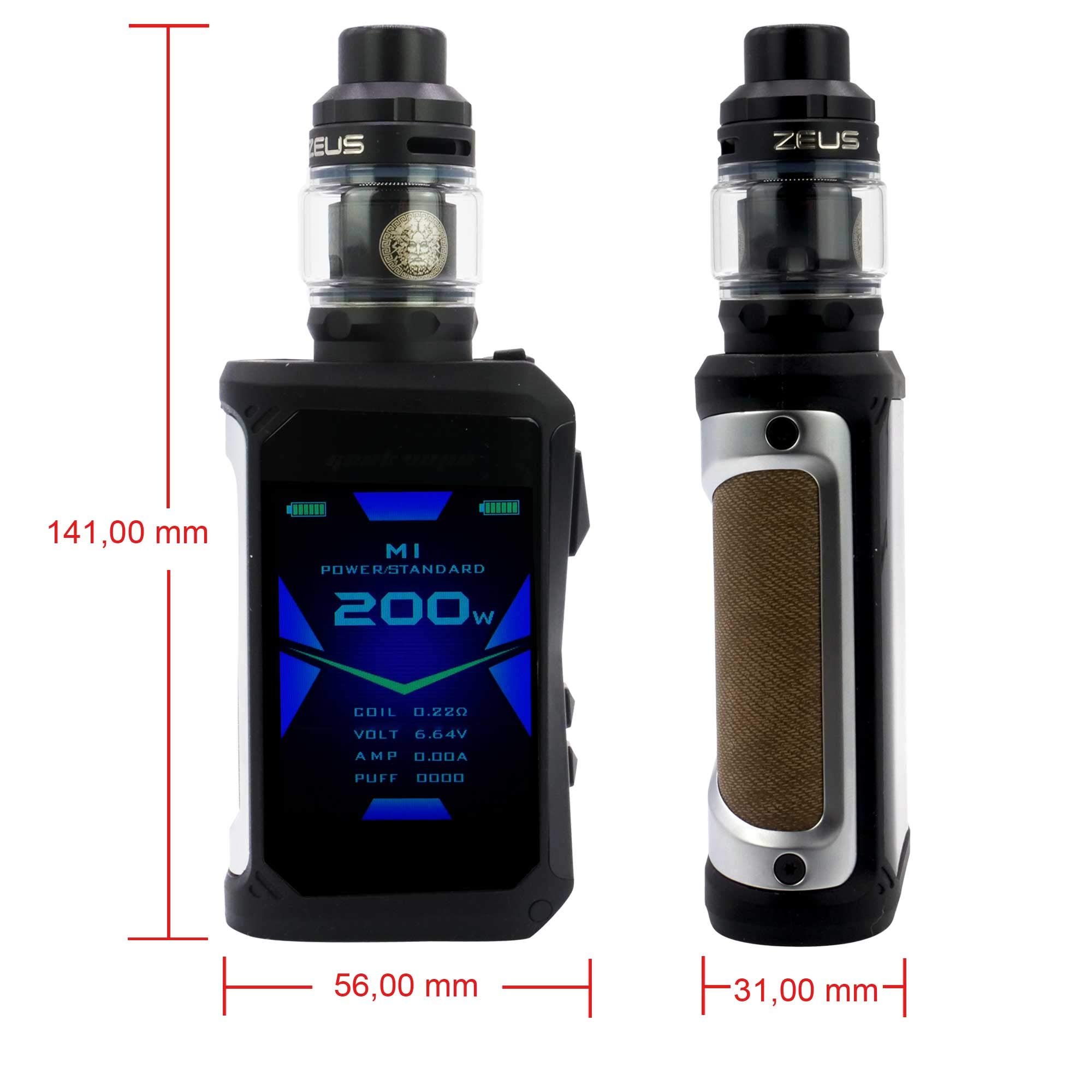GeekVape Aegis X Kit 200 W, with Z Sub Ohm Tank 3.5 ml/5 ml, Riccardo  E-Cigarette, Gunmetal Camo: Amazon.de: Electronics & Photo