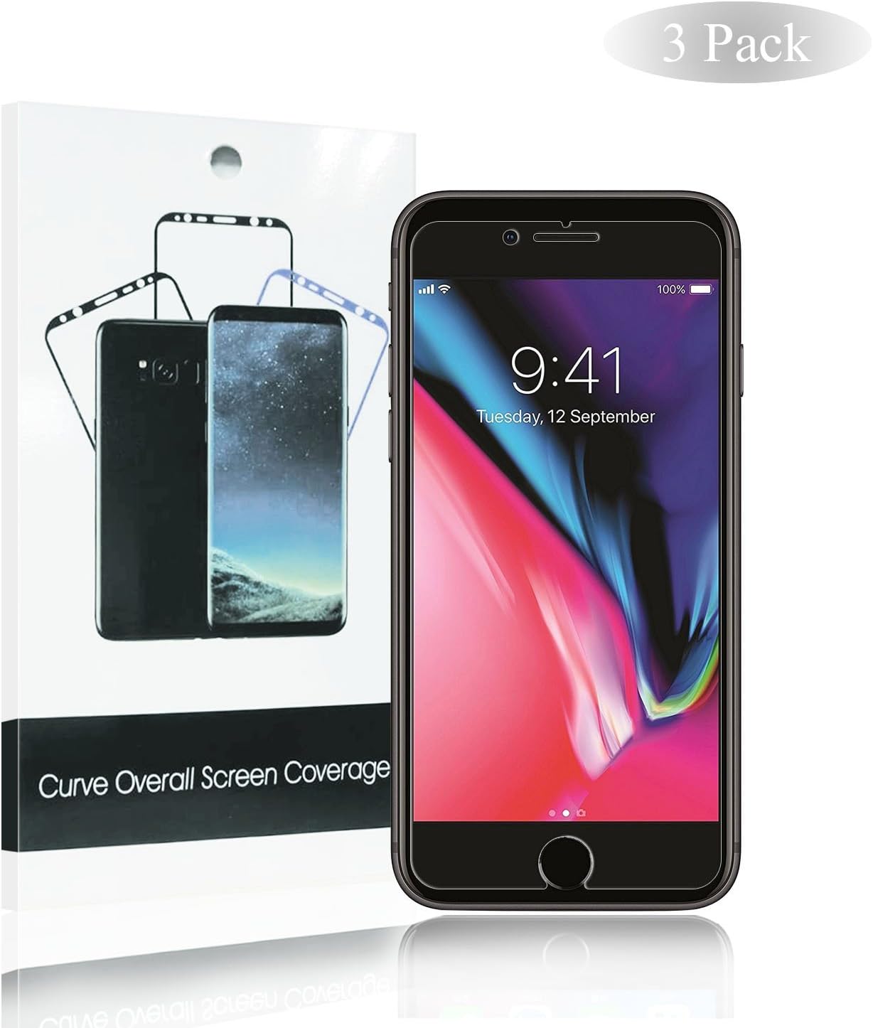 [3 Pack] HoPerain iPhone 8 Plus Screen Protector Tempered Glass Film For Apple iPhone 8 Plus