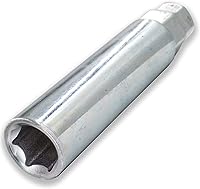 Vista 9 de Wheel Accessories Parts 1 llave adaptadora de tuercas de punta de 4.60" (116.8 mm) de largo, 6 tuercas estriadas con acabado de zinc brillante.