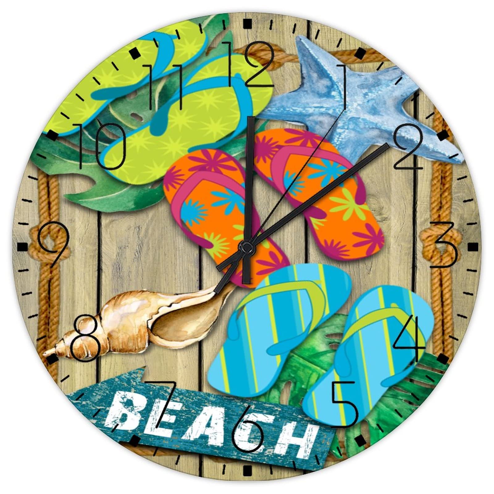Horloge murale en bois silencieuse : fini le bruit avec cette pendule océan de 38cm