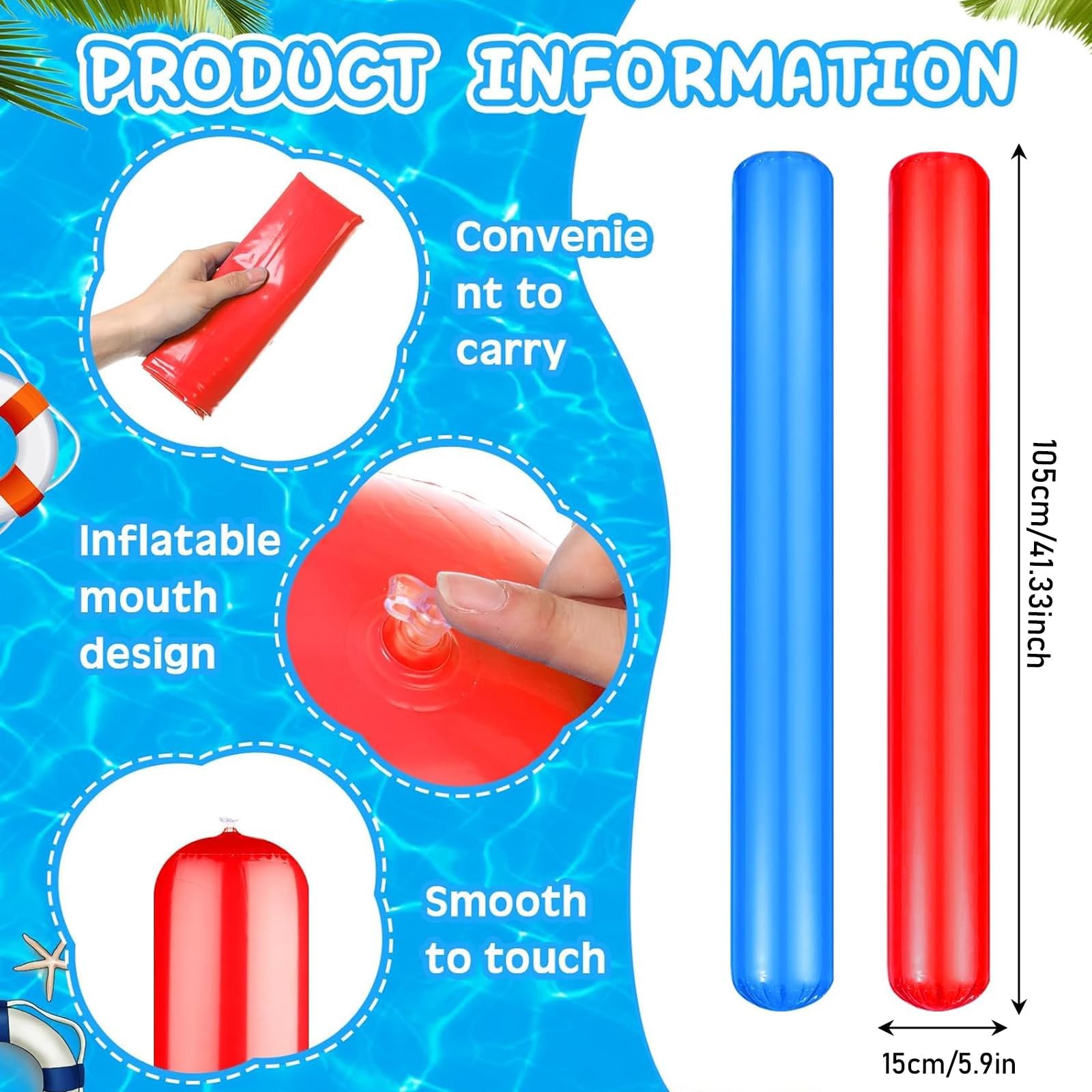 MagiDeal Galleggiante Per Piscina A Noodle In Schiuma – 150 Cm Per Adulti E Bambini – Gioco D'Acqua - 2