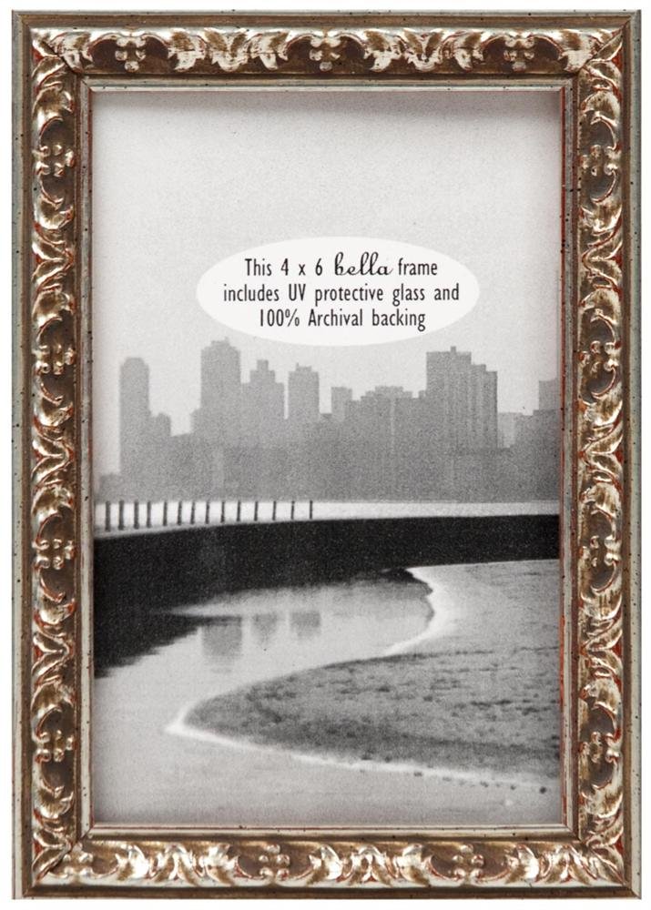 Fine Photography Ornate Top Photo Frame Size: 4" x 6", Color: Silver