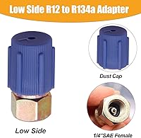 Vista 4 de Taiss Kit de conversión de 11 piezas R12 a R134A, accesorios de alta/baja presión R12 R22 a R134A con conexión de 1/4’’ a 7/16"-20 UNF, kit