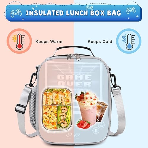 Miniatura 4 de Lonchera con aislamiento térmico para niños y niñas, reutilizable, luminosa, para niños y niñas, hielera para niños, adolescentes, picnic, escuela,
