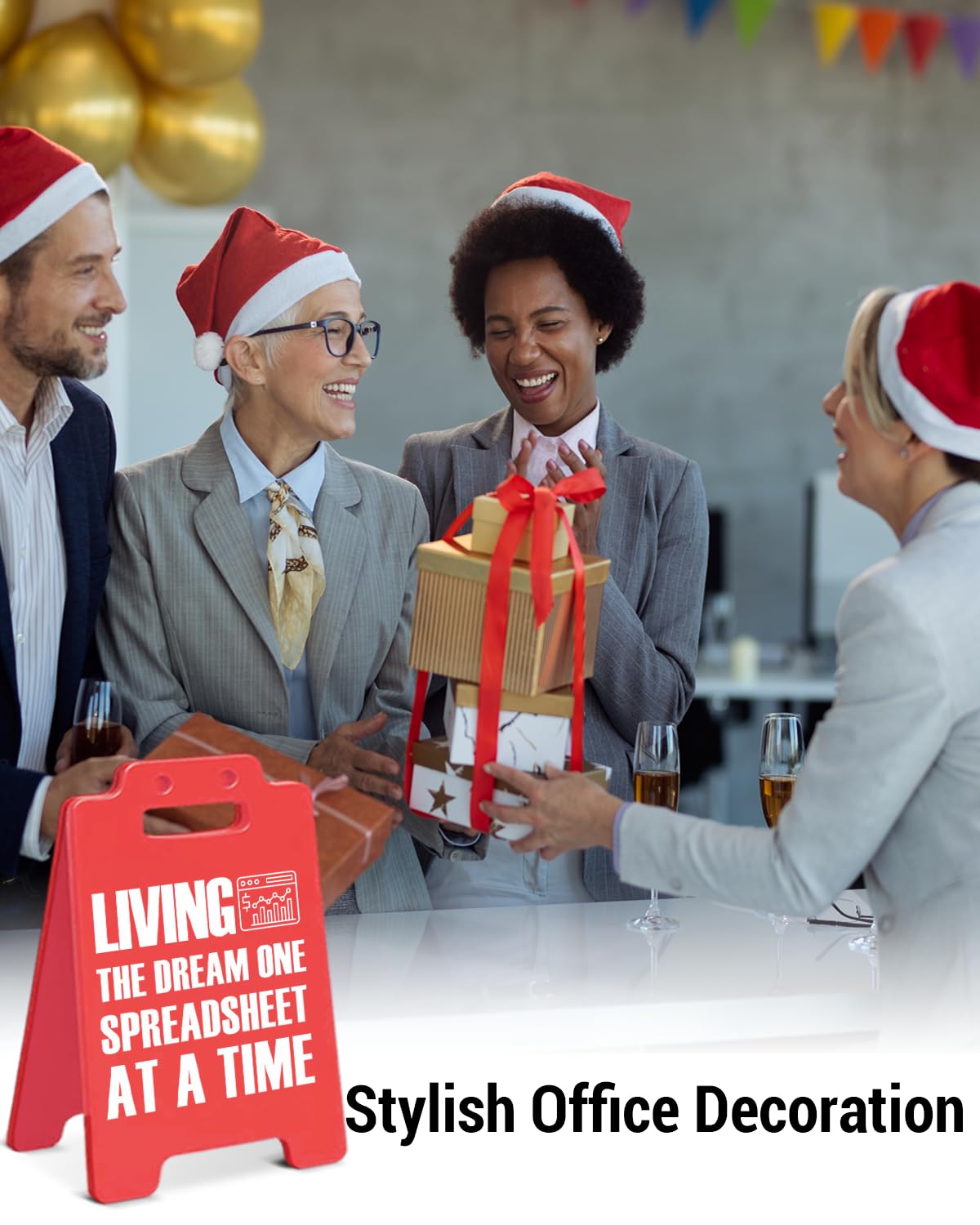 Divertente cartello decorativo per scrivania da ufficio Living the Dream One Spreadsheet at a Time Sign Cubile Decorations Sarcastico Regali per ufficio per contabile collega capo