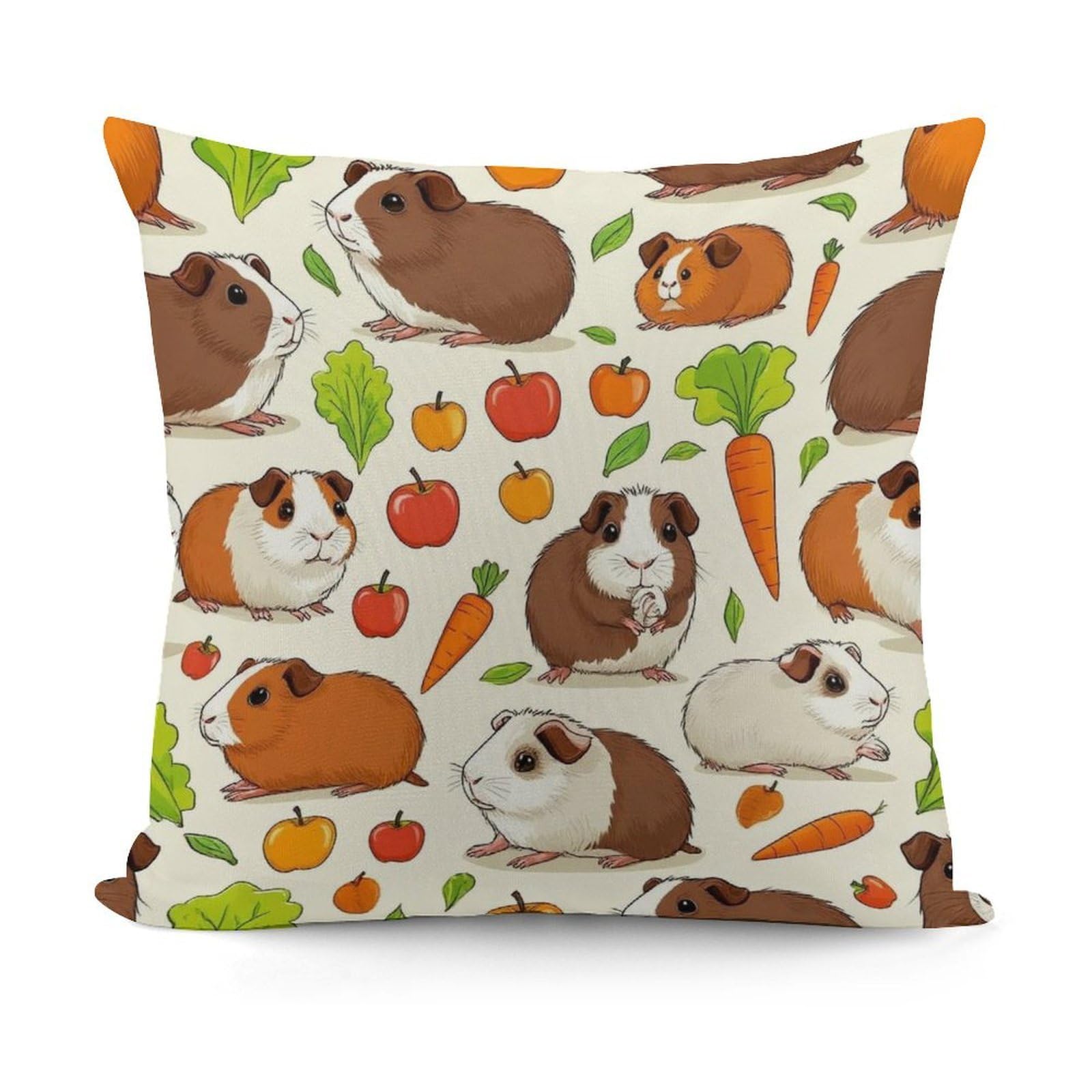 Smazdfxx Picture(400) Plush Decorative Throw Pillow Covers Couch Cushion Case Modern Home Decor For Sofa Soft Vegetable Food Cute Guinea Pigs Pets Pillowcases