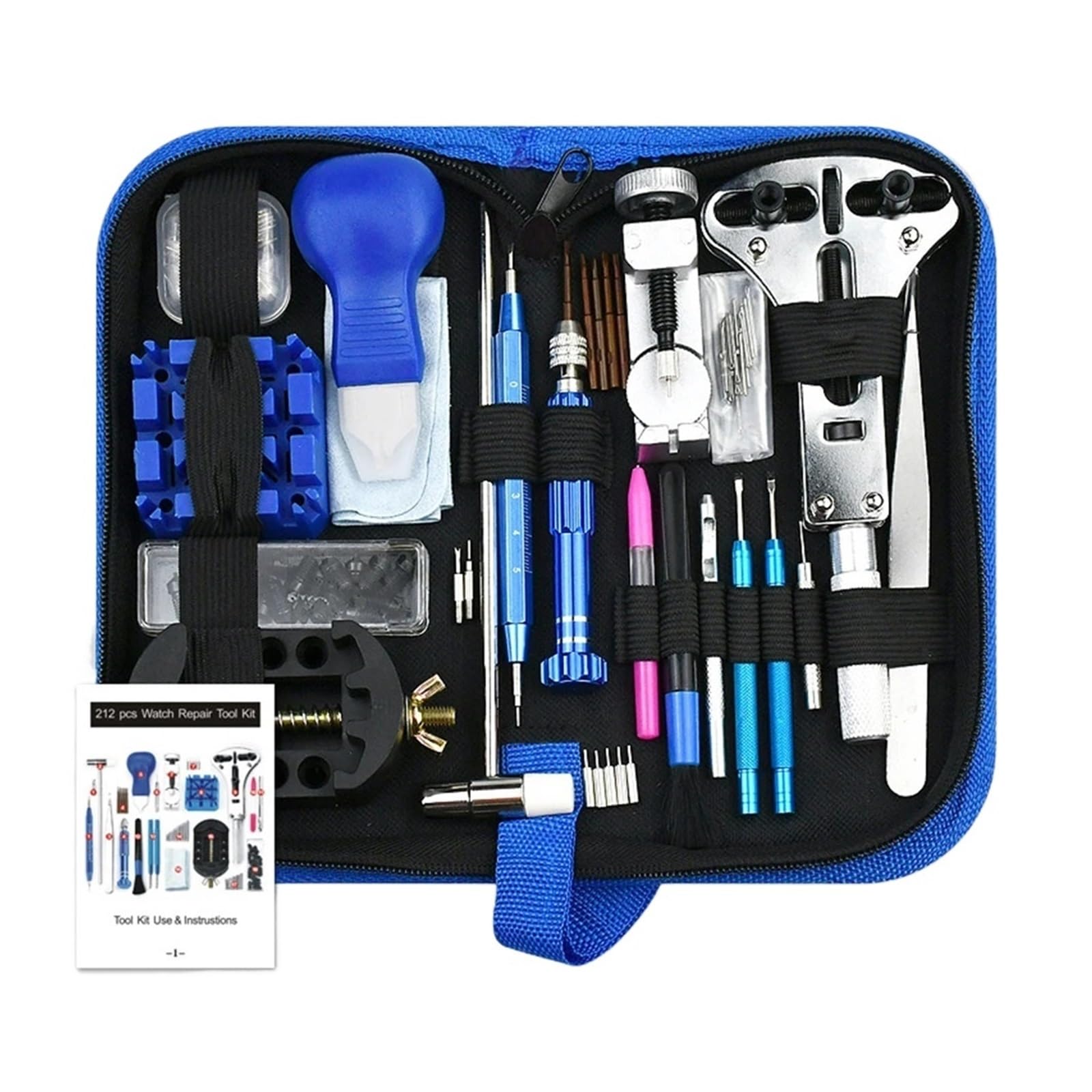 212 pezzi Kit di strumenti di riparazione per apri orologi orologio leva coltello cacciavite perno martello set orologiaio collegamento orologio accessorio per orologiai