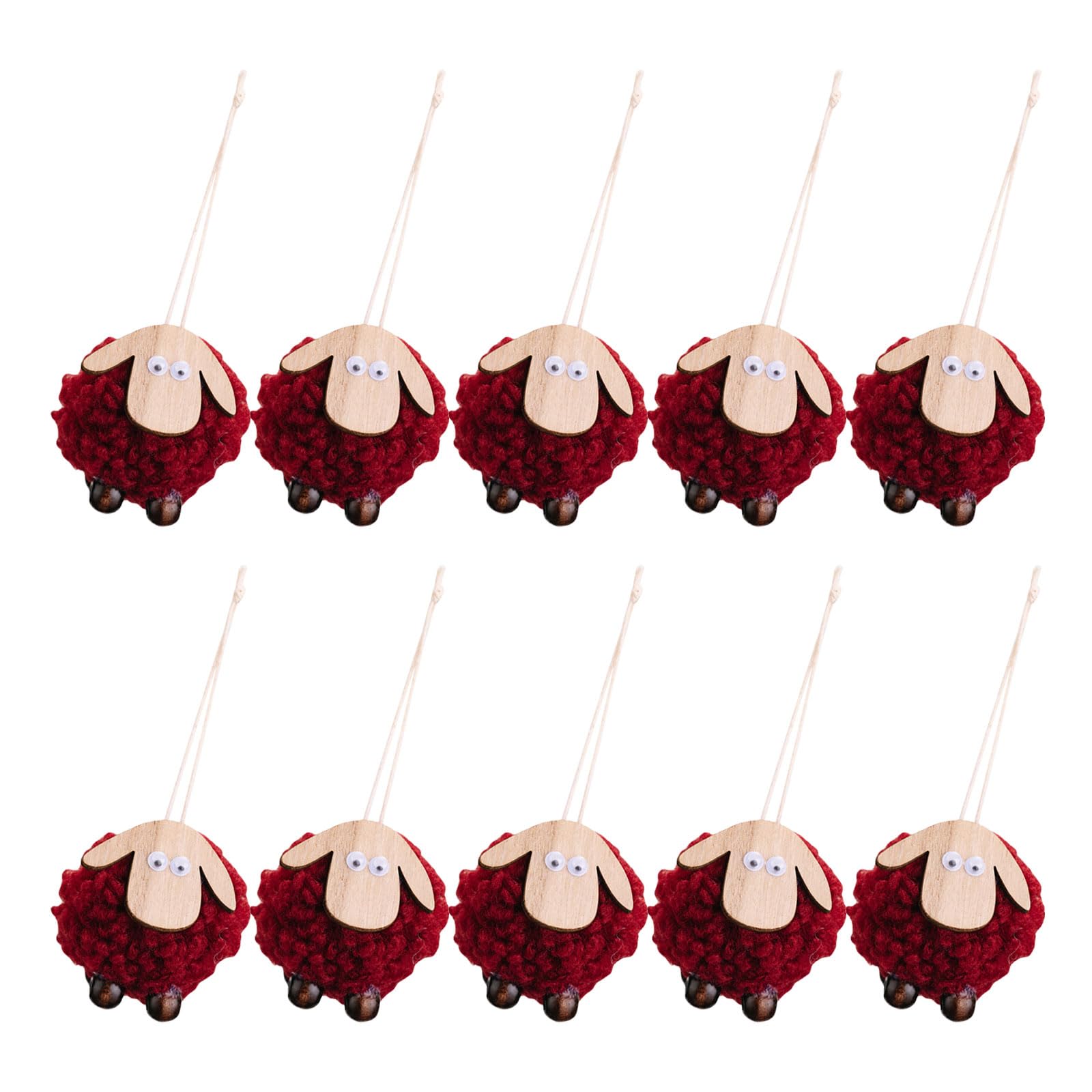10pcs Elegant Felt Sheep Decorations Soft Felt Sheep Christmas Tree Adornment for Home and Decoration Holiday Homes Accent