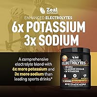 Vista 3 de Zeal Electrolyte Powder - 90 porciones Polvo de electrolitos Keto Cero azúcar, BCAA, vitaminas B Potasio, zinc, magnesio Bebida