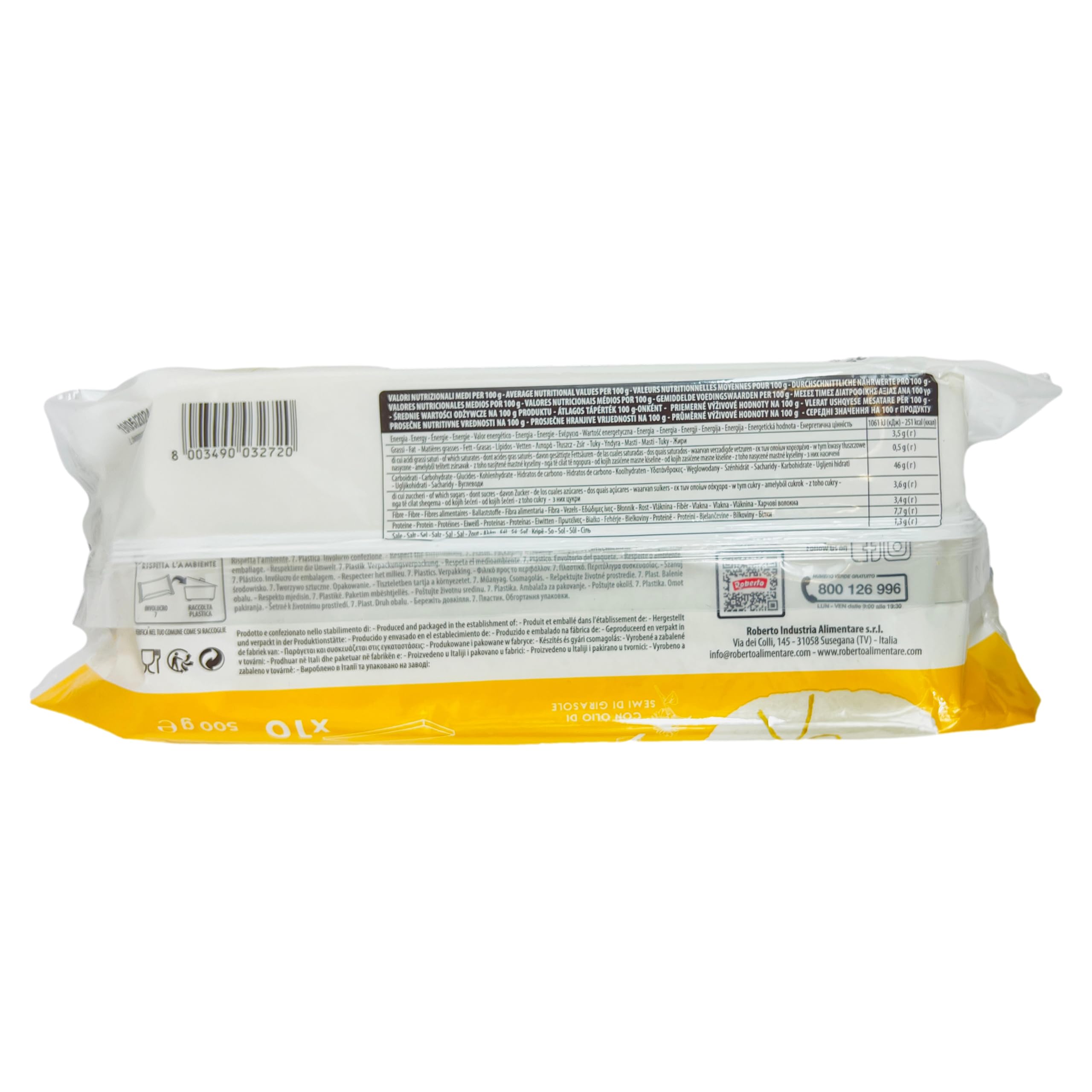 Roberto - 3er Pack Original italienisches Tramezzino Tramezzini Weißbrot - Weissbrot Tramezzone Tramezzinibrot (Toast ohne Rand, Rinde) in 500 g Packung