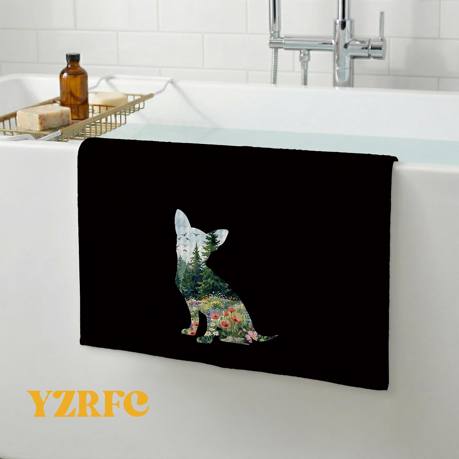 Wildflower Chihuahua Kitchen Towels Decor 16x24 Inch, Chihuahua Gifts for Women Men, Dog Lover Owner Gifts Hand Tea Dish Towels for Kitchen Bathroom Decor image 5