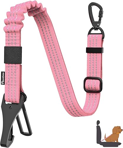 Miniatura 29 de Cinturón de seguridad para perros Pawaboo para coche, cinturón de seguridad para mascotas con reposacabezas y doble correa, 360° sin enredos para 2