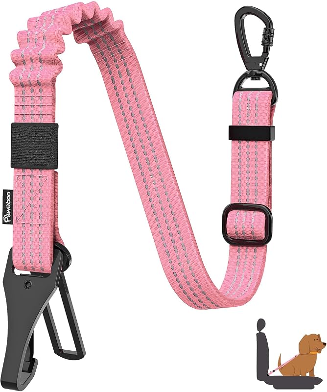 Cinto de Segurança para Cães Pawaboo com Elástico, Fivela e Gancho, VESDFC, 1 unidade
