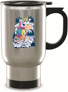 Cartoon Unicorn Gift for Hikers and Climbers Gift Idea for Nature Lovers 14oz Steinless Steel Travel Mug