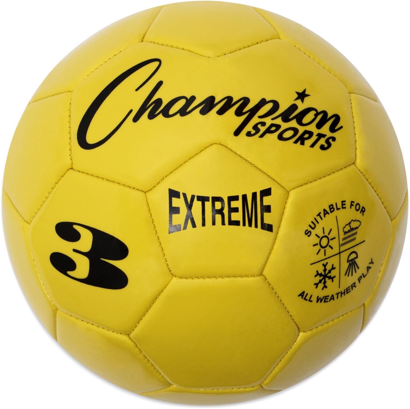 Champion Sports Extreme Series Soccer Ball – Sizes 3, 4, 5, Soft Touch, All Weather, High Air Retention, Youth & Adult League Balls for Training, Games, Outdoor & Indoor Play, Multiple Colors