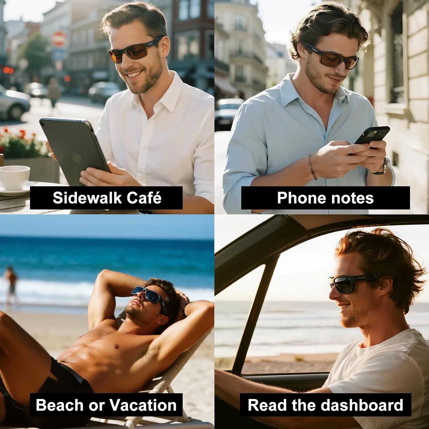 Missfive 2-Pack Mens Ultimate Bifocal Sunglasses with Readers Built In Sporty Upgraded Wrap Frame, UV400 Protection Driving & Reading Glasses for Outdoor +2.5 (Dark/Brown) - Image 4