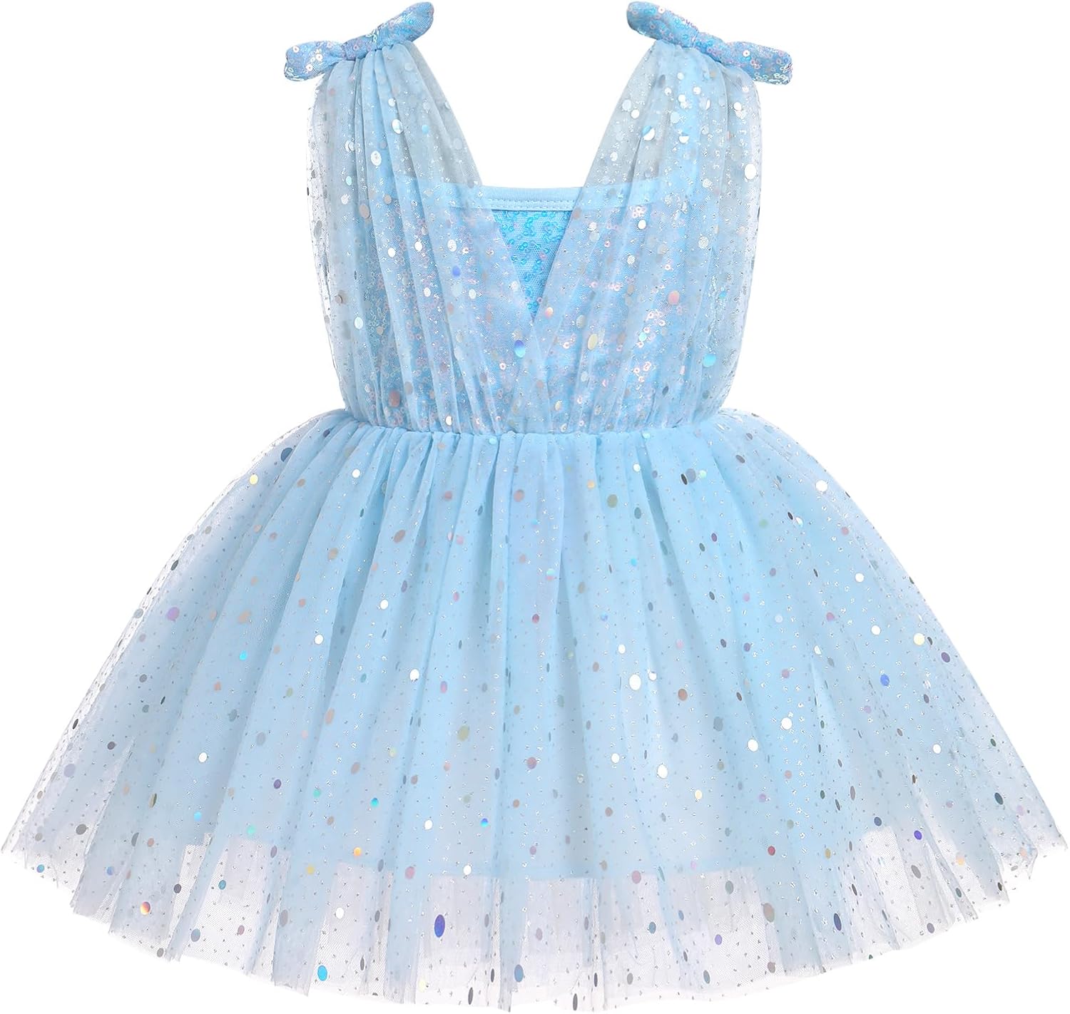 OBEEII Baby Girl Sequin Dress Toddler Sleeveless Sparkly Tulle Birthday Party Dress Flower Girl Princess Photshoot Dress