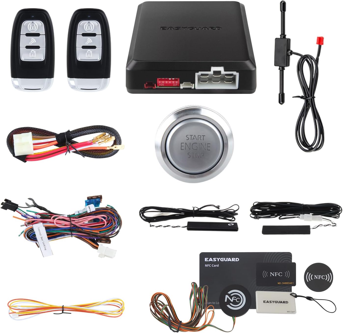 EASYGUARD auto Alarm PKE Passive keyless Entry Remote Starter keyless go Proximity Locking Unlocking EC002-P3