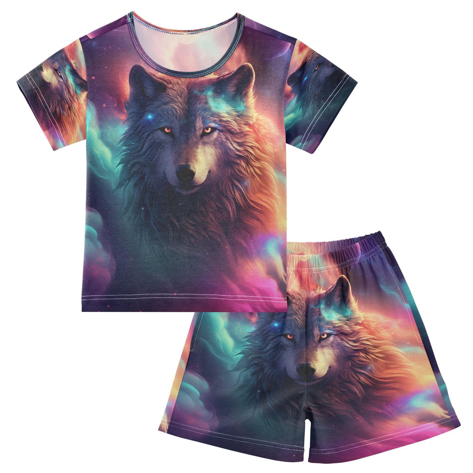 senya Short Sleeve Pajamas Sets Summer Cotton Sleepwear National Flag World Map, 5T