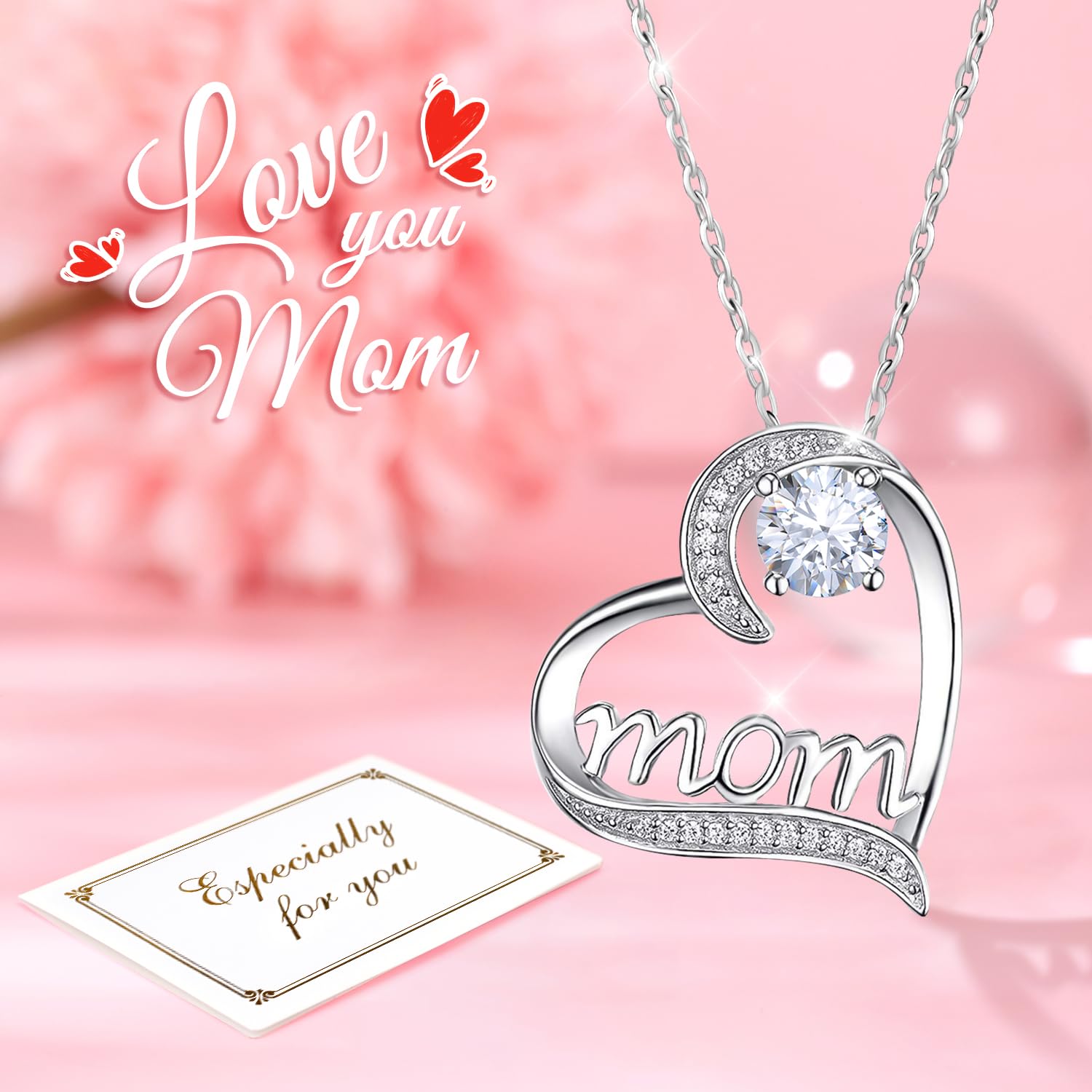 Miofula Festa della Mamma Idee Regalo,Rosa Stabilizzata Vera Regalo Mamma Compleanno,Rosa Eterna con Collana Argento 925 Donna, Migliore Mamma del Mondo, Regali Festa della Mamma, Regalo Collana Donna