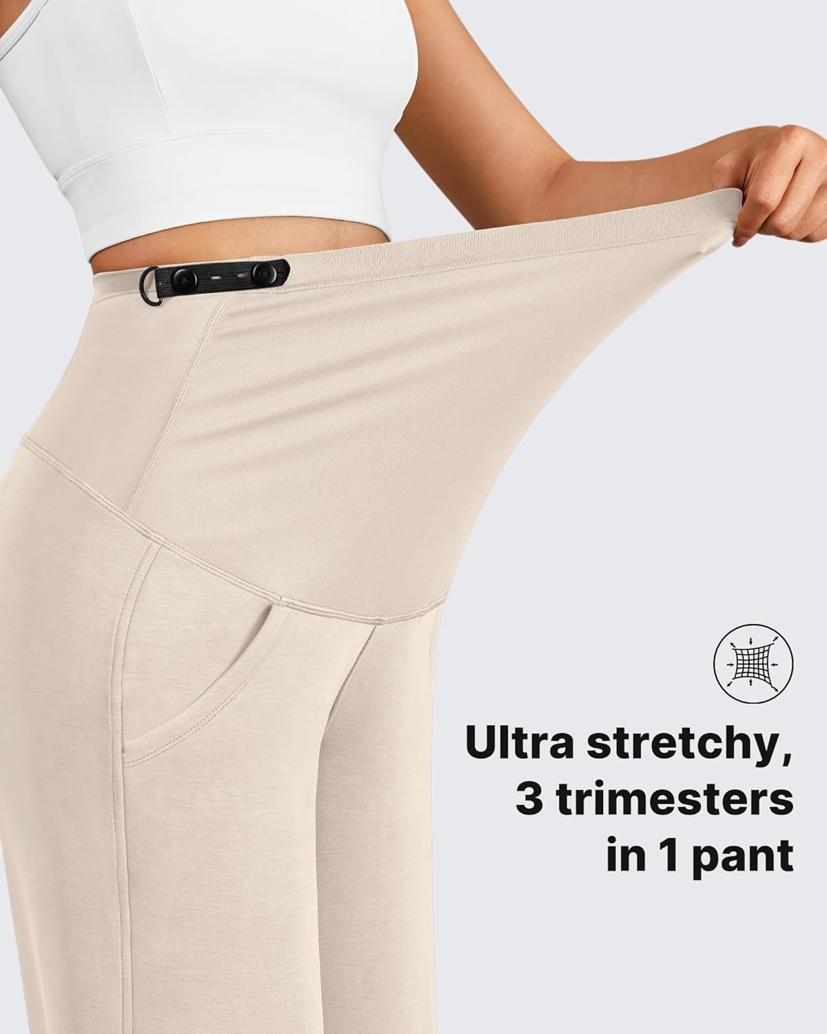 G4Free Smoofit Modal Soft Maternity Joggers with Pockets Over The Belly Pregnancy Casual Sweatpants