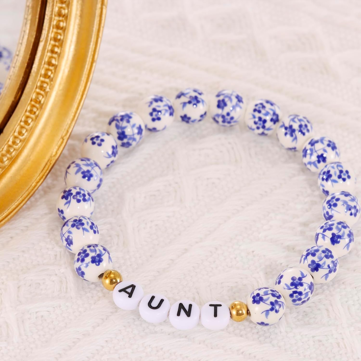 HUTIMY Aunt Bracelet Gift from Niece Nephew for Women Jewelry Items Aunt Bead Bracelet - Image 4