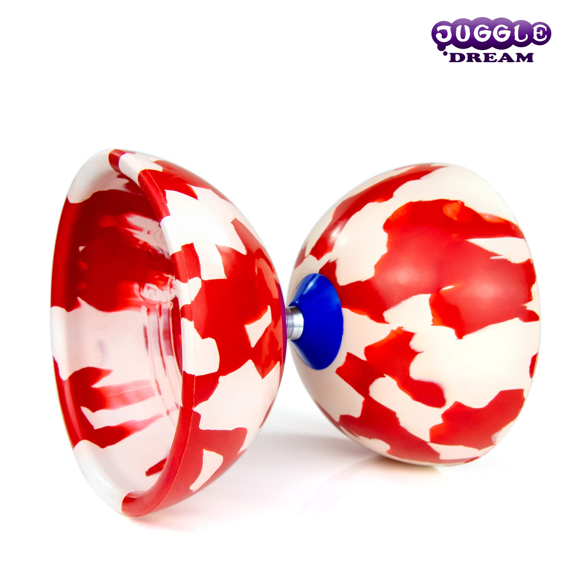 Juggle Dream Jester Diábolo Set para Malabares - Diábolo con Eje Fijo con Palos de Fibra y Vídeo de Aprendizaje en Línea (Rojo/Blanco) — view 6