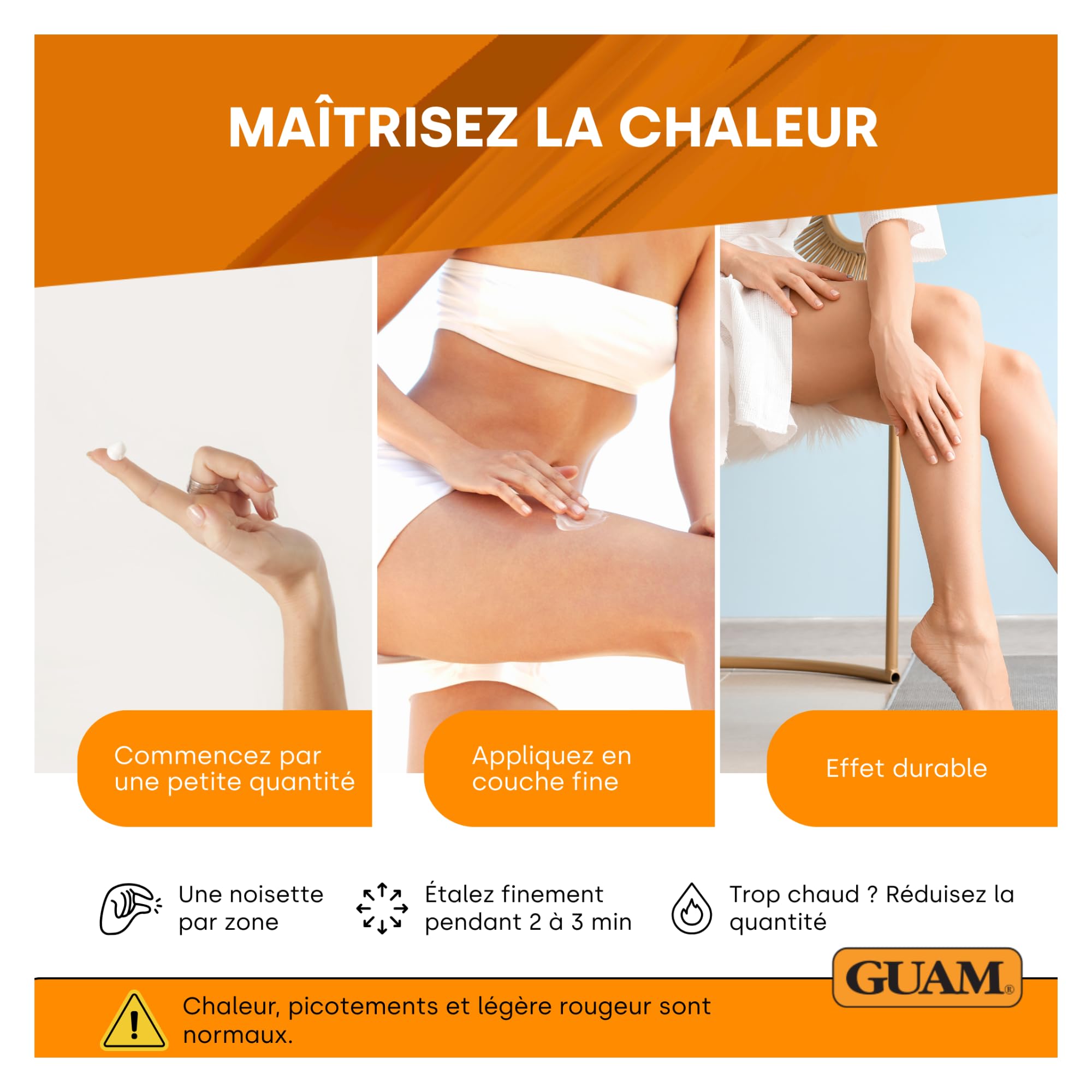 Guam FangoGel Anti-Cellulite Gel aux Algues Marines et Tourmaline 300 ml Action Chaud-Froid Sans Rinçage